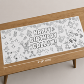 Personalized Coloring Table Runner | Custom Kids Party Activity