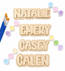 Personalized Wooden Name Paint Kit | Custom Kids Paintable Name Sign
