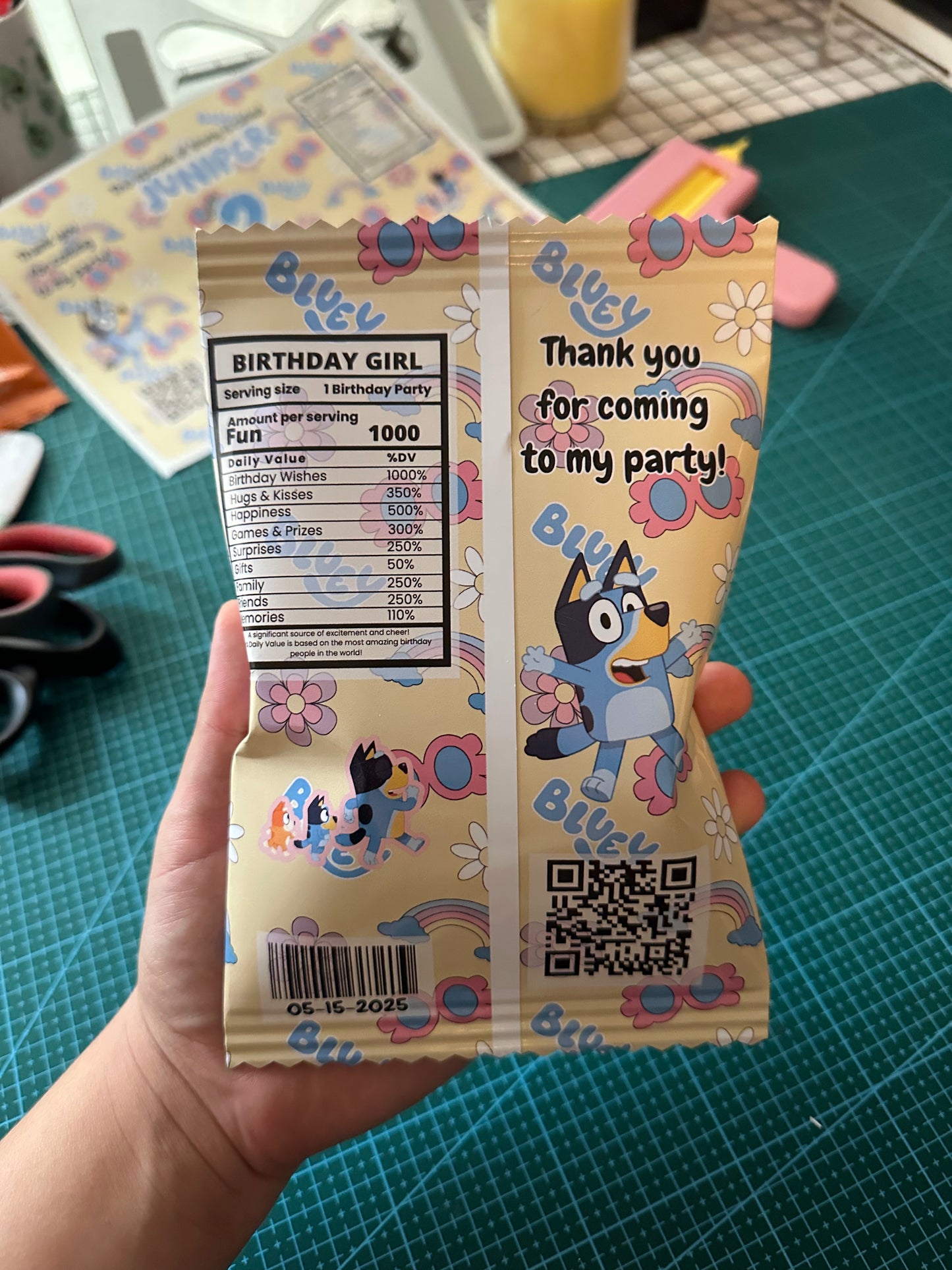 Blue Dog Chip Bags Canva Template