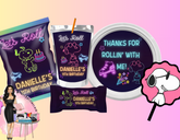 Neon Skating Party Favor Template Bundle