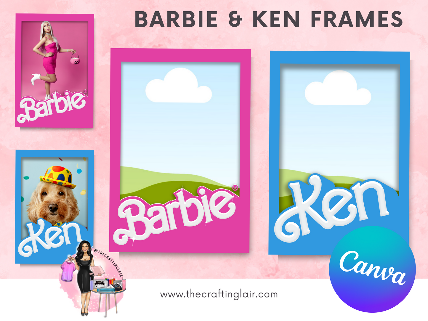 Barbie & Ken Canva Frames
