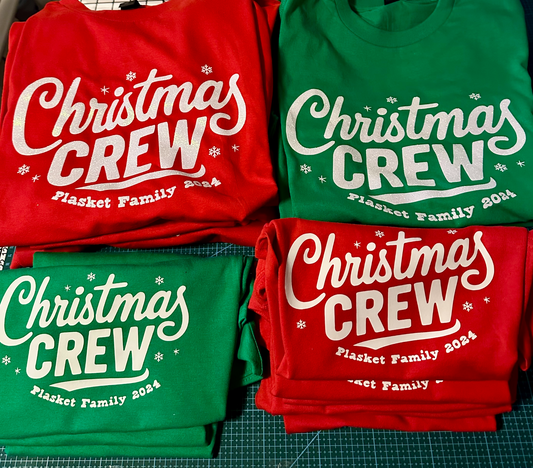 Custom printed T shirts showing personalized designs for groups and events