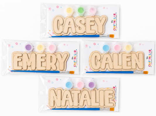 Personalized Wooden Name Paint Kit | Custom Kids Paintable Name Sign