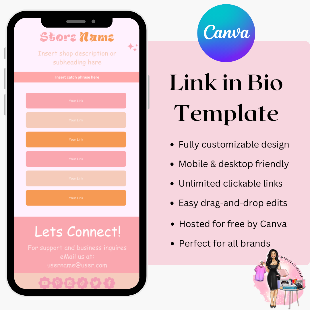 Canva Colorful Link in Bio Template