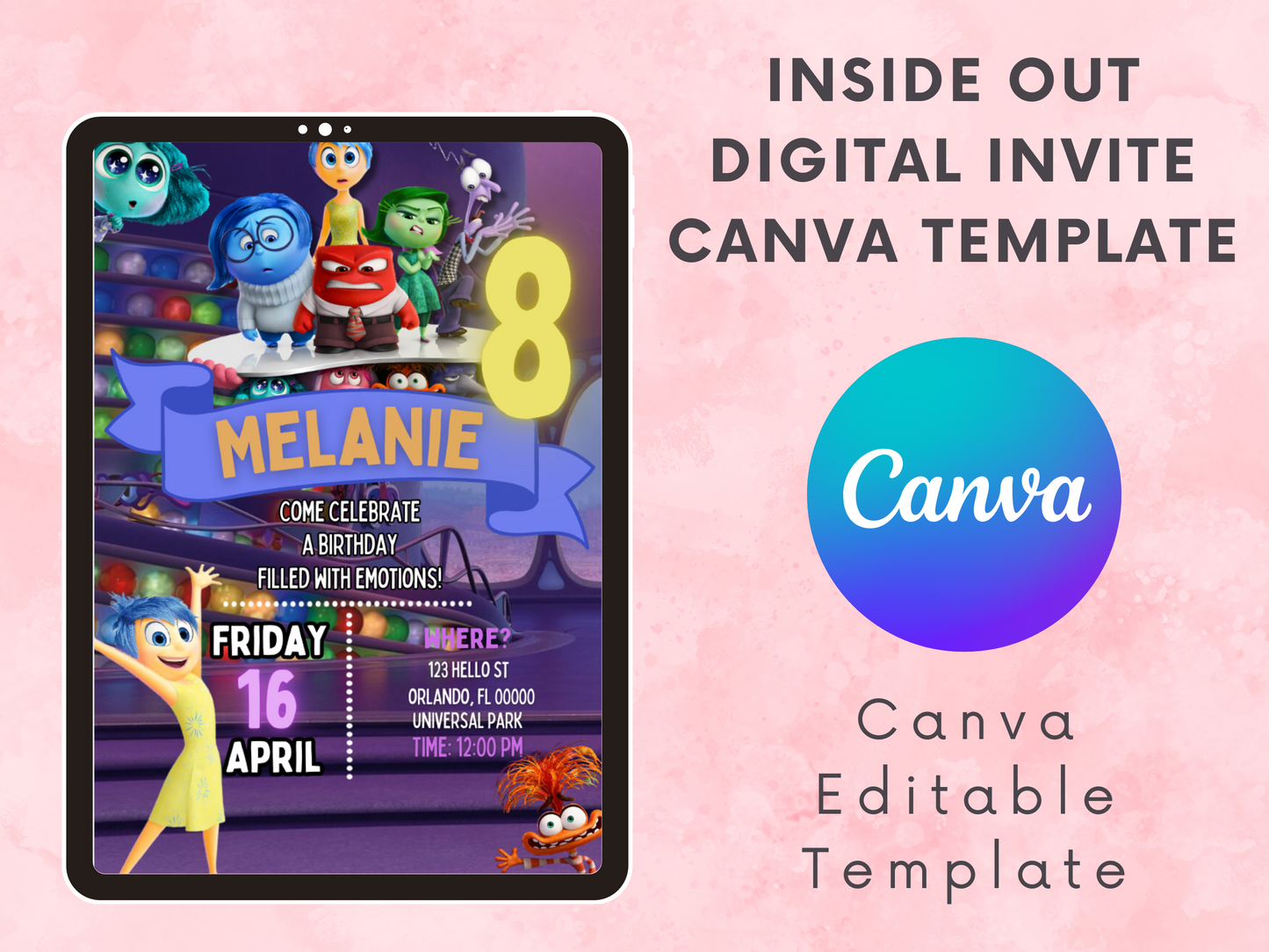 Emotions Invitation Canva Template