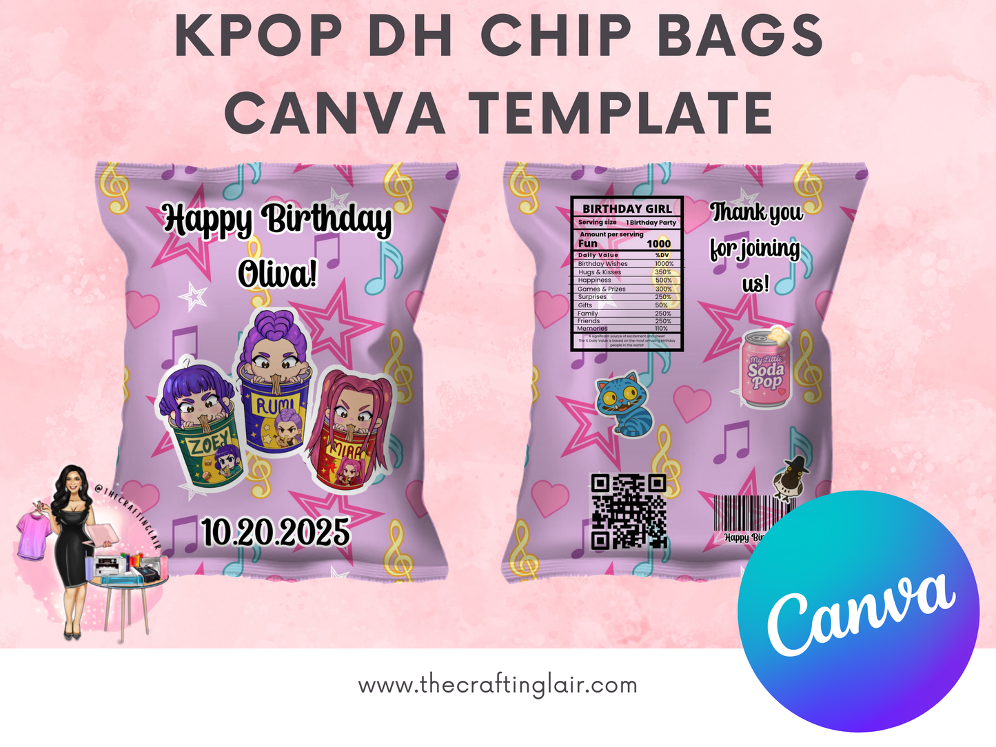 KPOP DH Chip Bag Template Canva