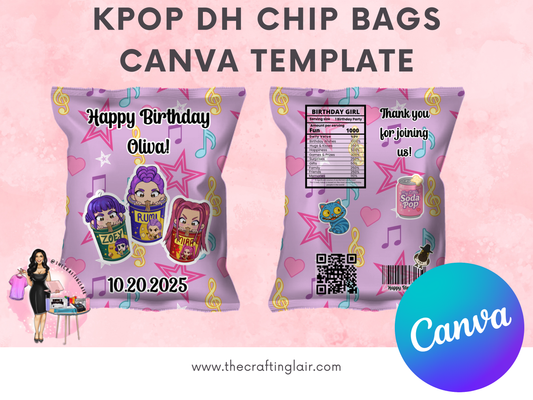KPOP DH Chip Bag Template Canva