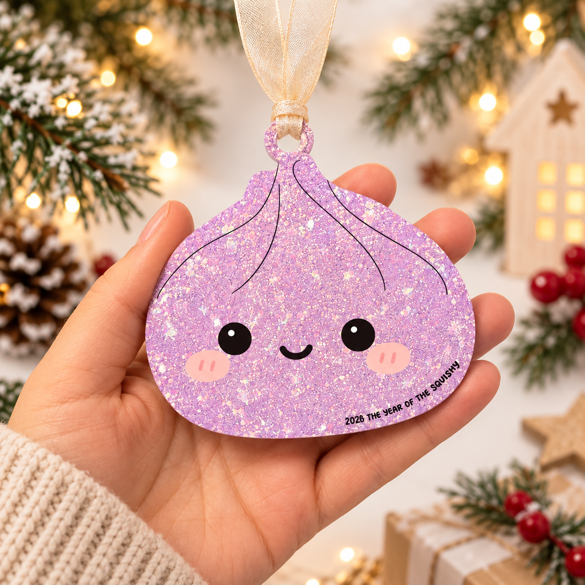 2026 Glitter Dumpling Christmas Ornament | Year of the Squishy Acrylic Ornament