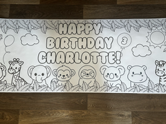 Personalized Coloring Table Runner | Custom Kids Party Activity