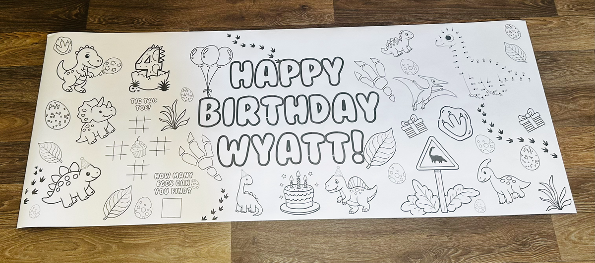 Personalized birthday coloring poster with a child's name