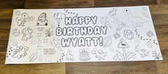 Personalized Coloring Table Runner | Custom Kids Party Activity