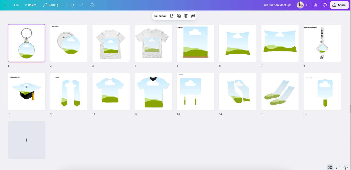 Graduation Mockup Canva 16 PC Bundle