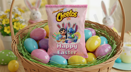 Easter Basket Chip Bag Mock Up Canva Template