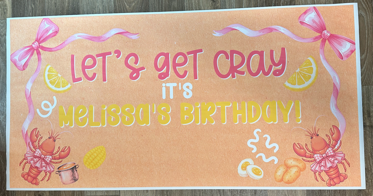 Personalized birthday poster printed on lightweight paper