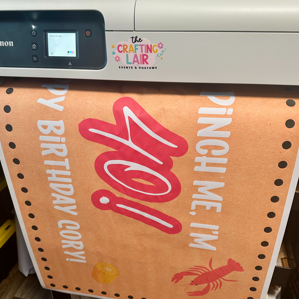 Custom crawfish birthday paper banner printing