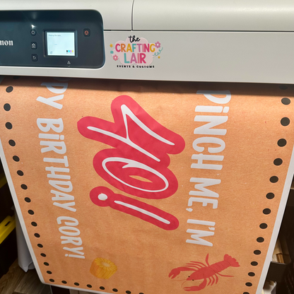 Custom crawfish birthday paper banner printing