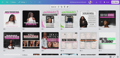 260 Beauty Social Ad Canva Bundle