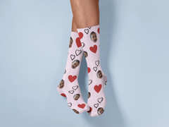 Calcetines personalizados con cara de corazón